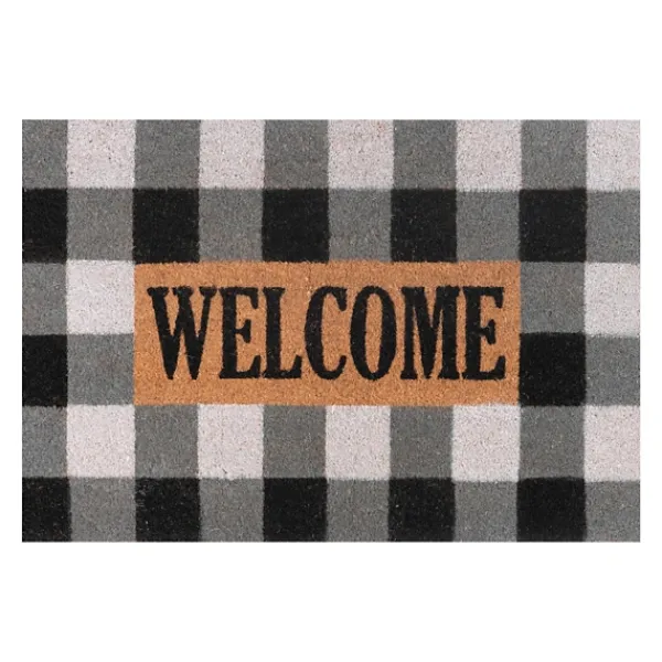 Doormats-Kirkland's Home Black And White Buffalo Check Doormat Black/White/Tan