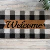 Doormats-Kirkland's Home Black And White Buffalo Check Welcome Mat Black/White