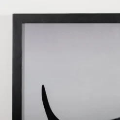 Framed Art-Kirkland's Home Black And White Bull Silhouette Framed Art Print Black/White