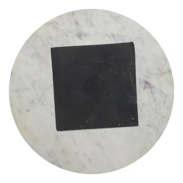Accent & End Tables-Kirkland's Home Black And White Chevron Marble Accent Table