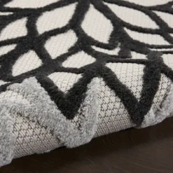 Outdoor Rugs-Kirkland's Home Black And White Floral Outdoor Area Rug, 5X7 Black/White