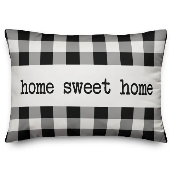 Pillows-Kirkland's Home Black And White Home Sweet Home Pillow Black/White
