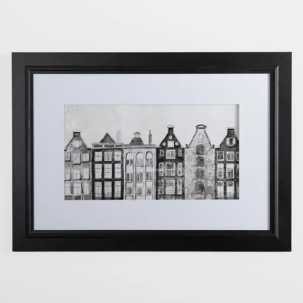 Framed Art-Kirkland's Home Black And White Houses Framed Art Print Black/White