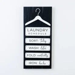 Wall Quotes & Signs-Kirkland's Home Black And White Laundry Hanger Plaque Black/White