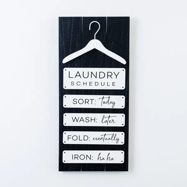 Wall Quotes & Signs-Kirkland's Home Black And White Laundry Hanger Plaque Black/White