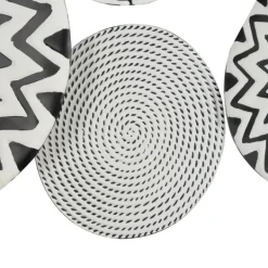 Wall Plaques-Kirkland's Home Black And White Layered Plates Wall Sculpture Black/White
