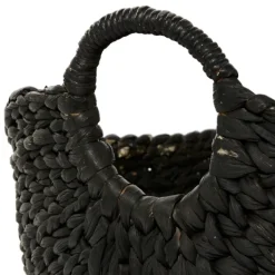 Baskets & Boxes-Kirkland's Home Black And White Seagrass Ring Handle Basket White/Black