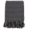 Blankets & Throws-Kirkland's Home Black And White Stitched Cotton Throw Black/White