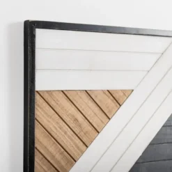 Wall Plaques-Kirkland's Home Black And White Striped Abstract Wall Plaque Black/White/Brown