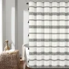 Shower Curtains-Kirkland's Home Black And White Striped Boho Shower Curtain Blue/White