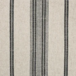 Benches & Ottomans-Kirkland's Home Black And White Striped Upholstered Ottoman Black/White