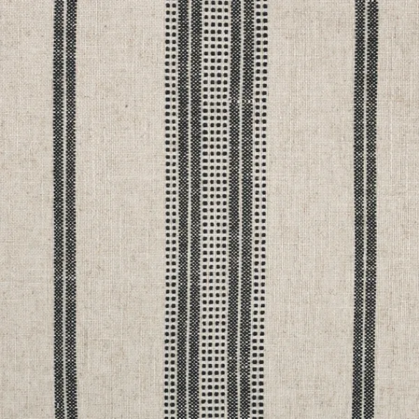 Benches & Ottomans-Kirkland's Home Black And White Striped Upholstered Ottoman Black/White
