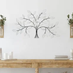 Wall Plaques-Kirkland's Home Black And White Tree Wall Sculpture Black/White