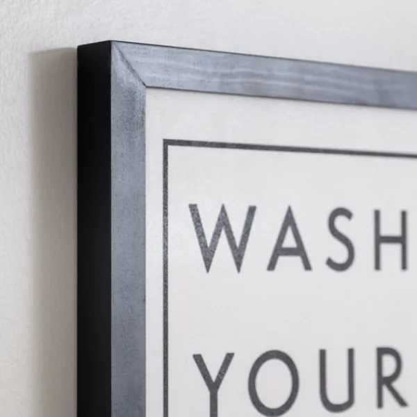 Wall Quotes & Signs-Kirkland's Home Black And White Wash Your Hands Wall Plaque Black/White