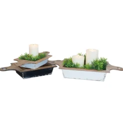 Decorative Bowls & Jars-Kirkland's Home Black And White Wooden Base Bowls, Set Of 3