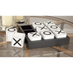 Decorative Accents-Kirkland's Home Black And White Wooden Tic Tac Toe Board
