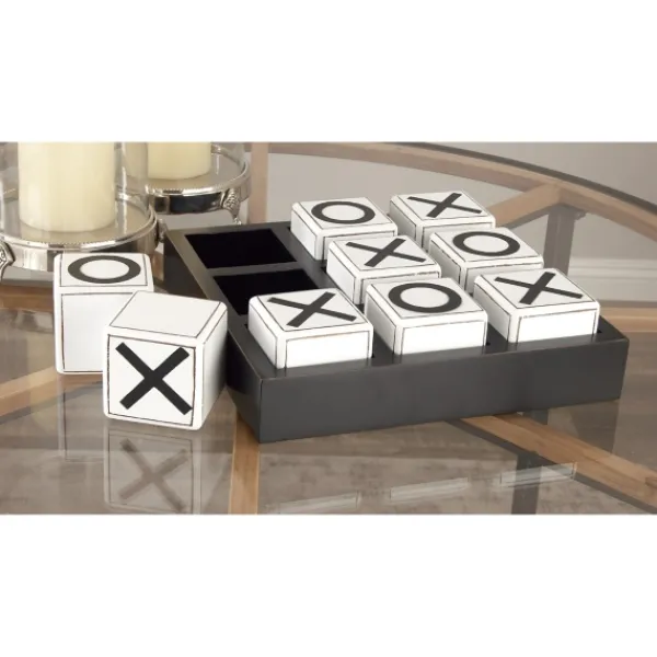 Decorative Accents-Kirkland's Home Black And White Wooden Tic Tac Toe Board