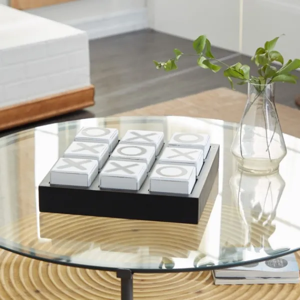 Decorative Accents-Kirkland's Home Black And White Wooden Tic Tac Toe Board
