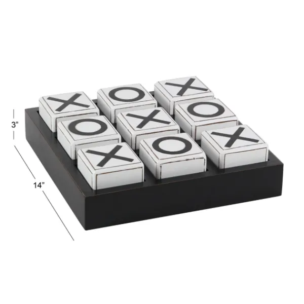 Decorative Accents-Kirkland's Home Black And White Wooden Tic Tac Toe Board