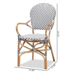 Dining Chairs-Kirkland's Home Black And White Woven Dining Chairs, Set Of 2 White/Black