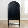 Cabinets & Sideboards-Kirkland's Home Black Arch Wood Bar Cabinet
