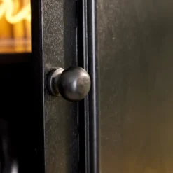 Cabinets & Sideboards-Kirkland's Home Black Arch Wood Bar Cabinet