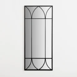 Decorative Mirrors-Kirkland's Home Black Arched Pane Wall Mirror