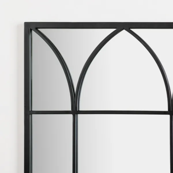 Decorative Mirrors-Kirkland's Home Black Arched Pane Wall Mirror