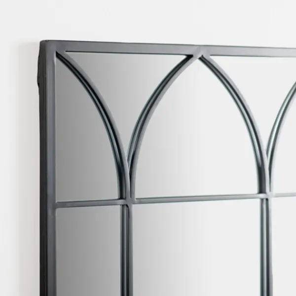 Decorative Mirrors-Kirkland's Home Black Arched Pane Wall Mirror