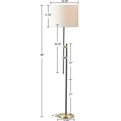 Floor Lamps-Kirkland's Home Black Asymmetrical Metal Floor Lamp White