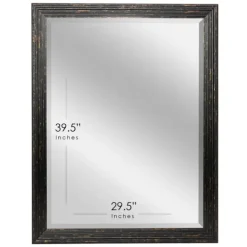 Framed Mirrors-Kirkland's Home Black Beaded Frame Beveled Vanity Wall Mirror