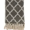 Blankets & Throws-Kirkland's Home Black Beige Fringe Geometric Throw Blanket Black/Tan