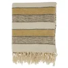 Blankets & Throws-Kirkland's Home Black Beige With Fringe Throw Blanket Yellow