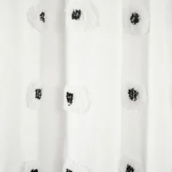Shower Curtains-Kirkland's Home Black Boho Tufted Circles Shower Curtain Black/White