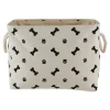 Baskets & Boxes-Kirkland's Home Black Bone And Paw Print Rectangle Pet Basket Black/White