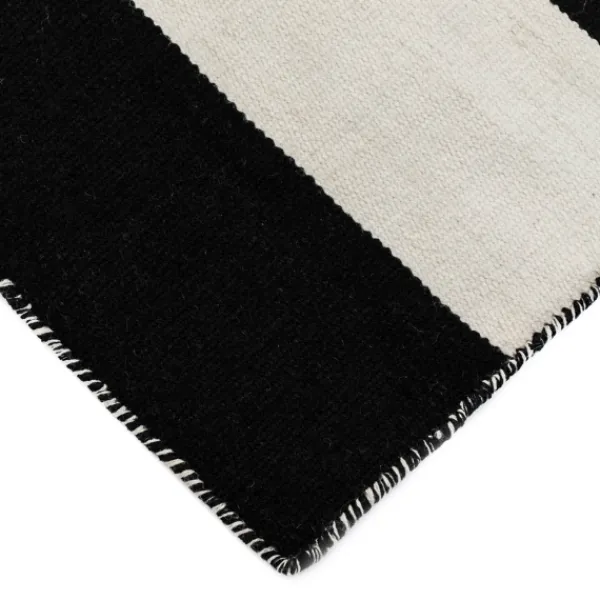 Outdoor Rugs-Kirkland's Home Black Cabana Stripe Indoor/Outdoor Scatter Rug Black/White