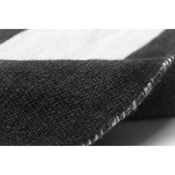 Outdoor Rugs-Kirkland's Home Black Cabana Stripe Indoor/Outdoor Scatter Rug Black/White