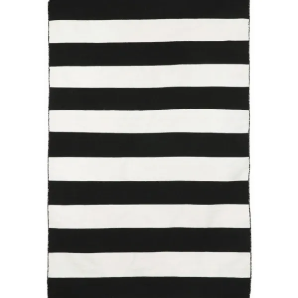 Outdoor Rugs-Kirkland's Home Black Cabana Stripe Indoor/Outdoor Area Rug, 3X5 Black/White