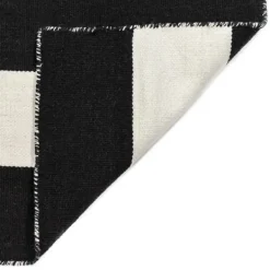 Outdoor Rugs-Kirkland's Home Black Cabana Stripe Indoor/Outdoor Area Rug, 8X8 Black/White
