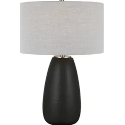 Table Lamps-Kirkland's Home Black Ceramic Gridline Table Lamp Gray