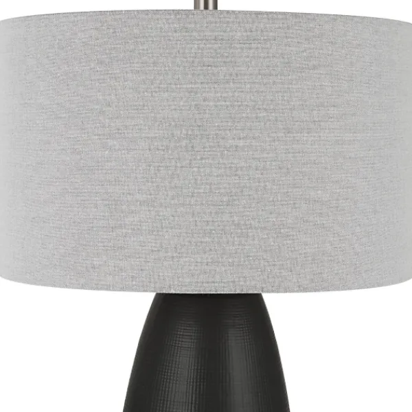 Table Lamps-Kirkland's Home Black Ceramic Gridline Table Lamp Gray