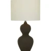 Table Lamps-Kirkland's Home Black Ceramic Hourglass Simple Large Table Lamp White