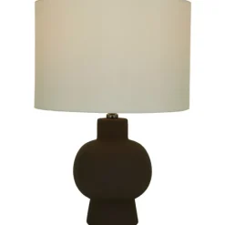 Table Lamps-Kirkland's Home Black Ceramic Hourglass Simple Small Table Lamp White