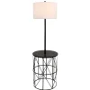 Floor Lamps-Kirkland's Home Black Cross Caged Table Base Floor Lamp White