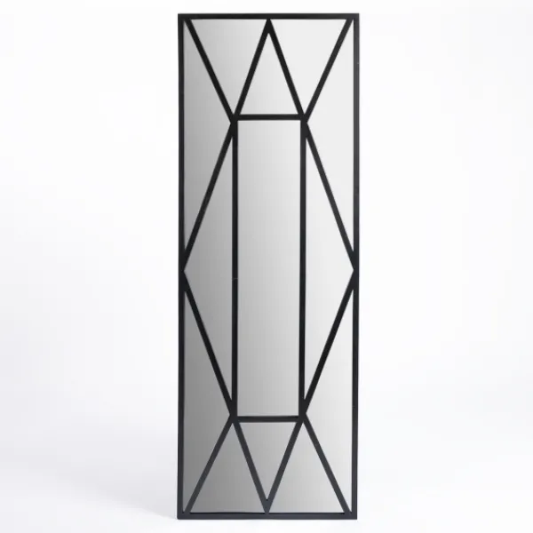 Decorative Mirrors-Kirkland's Home Black Cross Pane Leaner Mirror