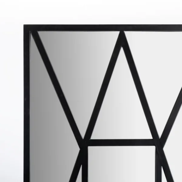 Decorative Mirrors-Kirkland's Home Black Cross Pane Leaner Mirror