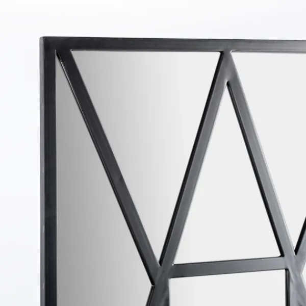 Decorative Mirrors-Kirkland's Home Black Cross Pane Leaner Mirror