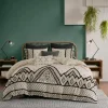 Comforters-Kirkland's Home Black Diamond 3-Pc. Full/Queen Comforter Set Black/Ivory