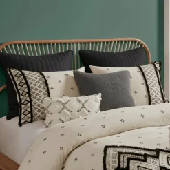 Comforters-Kirkland's Home Black Diamond 3-Pc. Full/Queen Comforter Set Black/Ivory