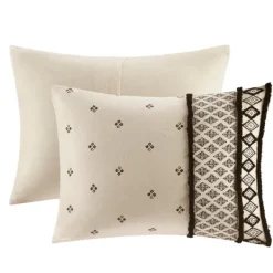 Comforters-Kirkland's Home Black Diamond 3-Pc. Full/Queen Comforter Set Black/Ivory